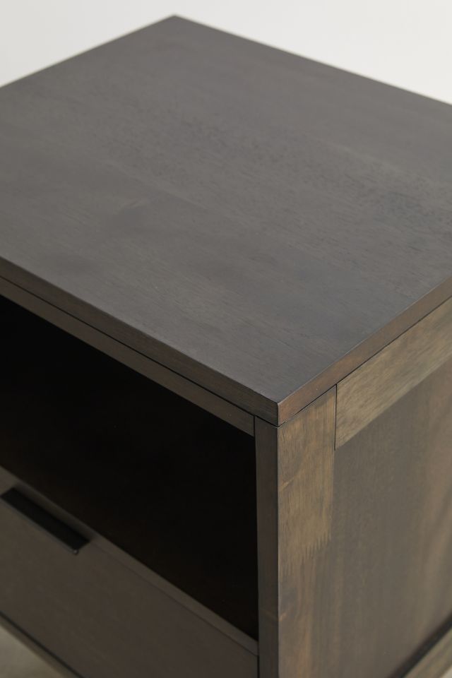 Dark Walnut Brown Transitional Nightstand with 1 Drawer