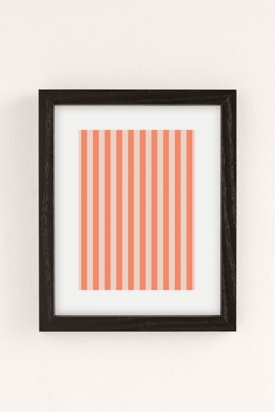 Shop Urban Outfitters Miho Baby Orange Stripe Art Print In Black Wood Frame At