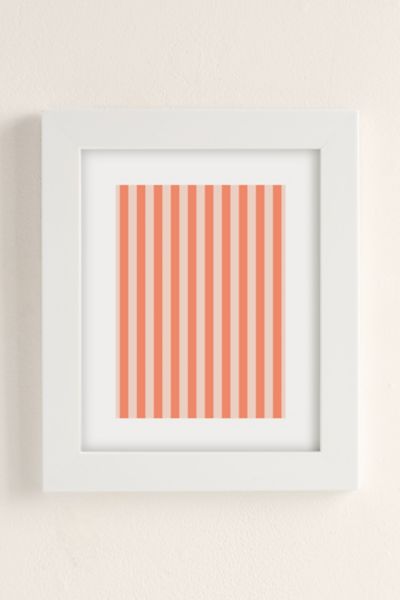 Shop Urban Outfitters Miho Baby Orange Stripe Art Print In White Matte Frame At
