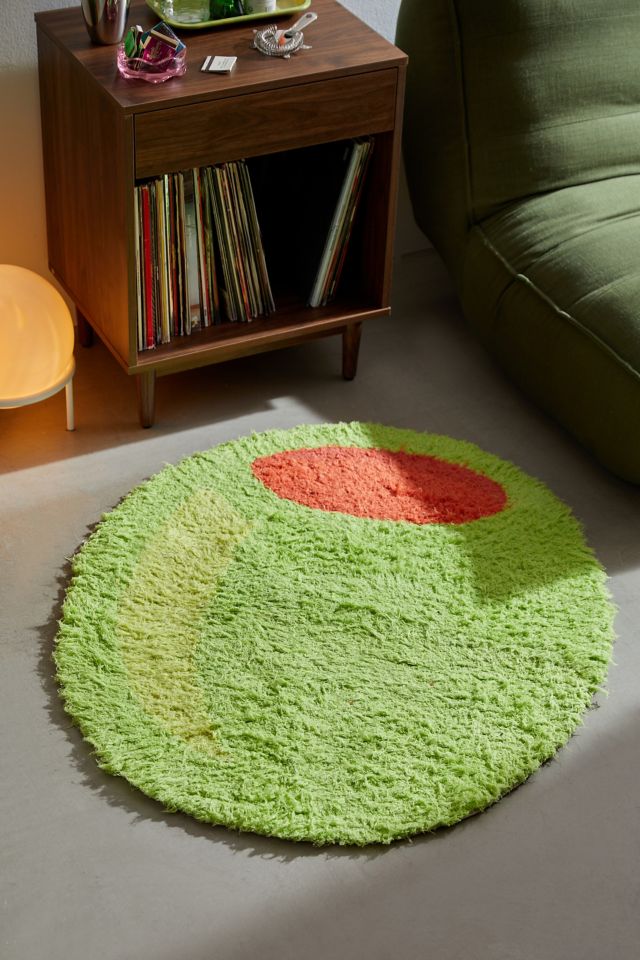 Olive Tufted Shag Rug