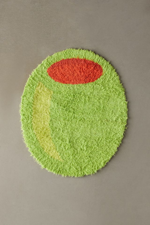 Olive Tufted Shag Rug #1