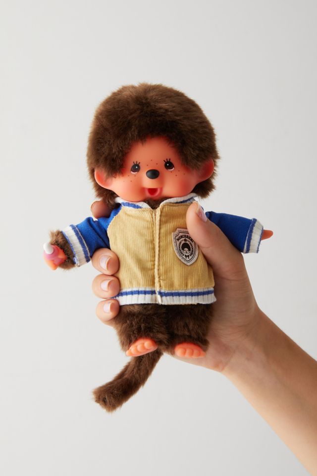 Garçon en peluche avec un blouson en velours côtelé de Monchhichi