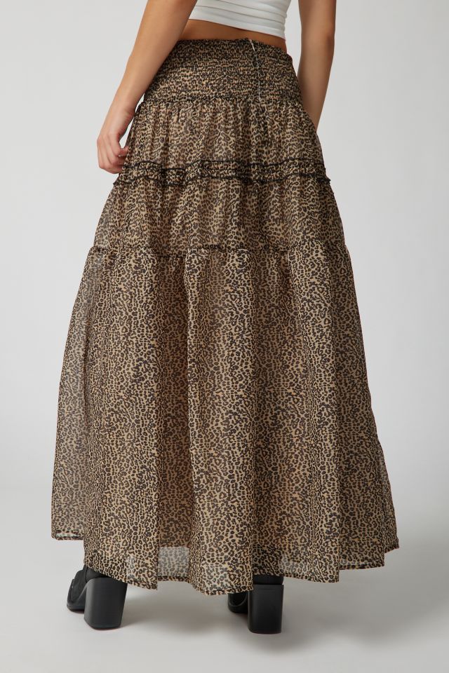 Sister Jane Lisette Leopard Print Midi Skirt