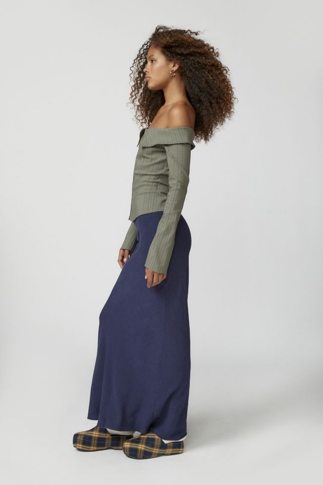 Urban Renewal Remnants Slub Linen Column Maxi Skirt #2