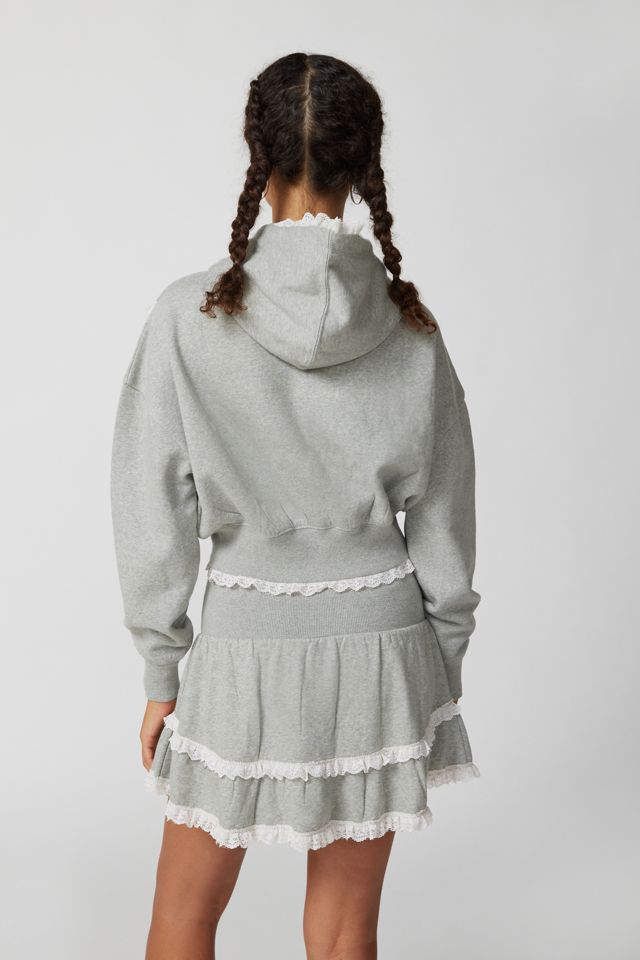 Out From Under Rittney Cropped Lace-Trim Sweatshirt #4