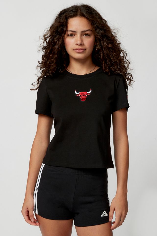 NBA Los Angeles Lakers Embroidered Baby Tee in Black, Women's at Urban Outfitters