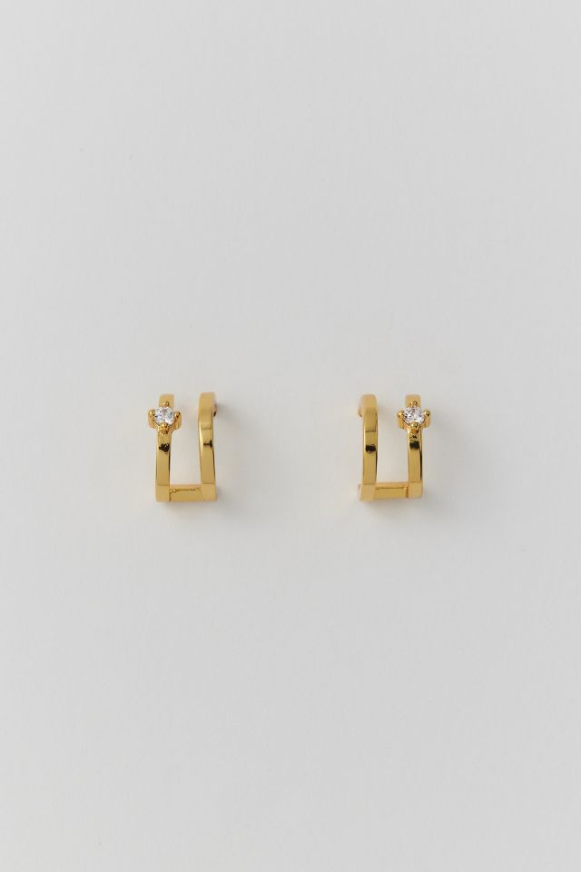 Boucles d'Oreilles Double Anneau Golden Horizon pour Filles #1
