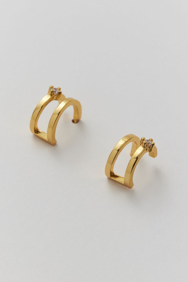 Boucles d'Oreilles Double Anneau Golden Horizon pour Filles #2