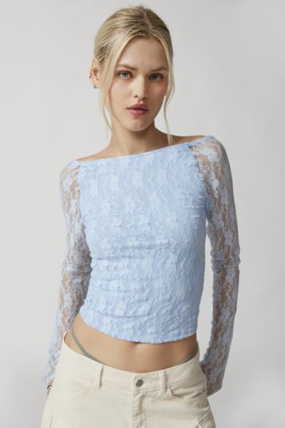 UO Nikko Lace Long Sleeve Top
