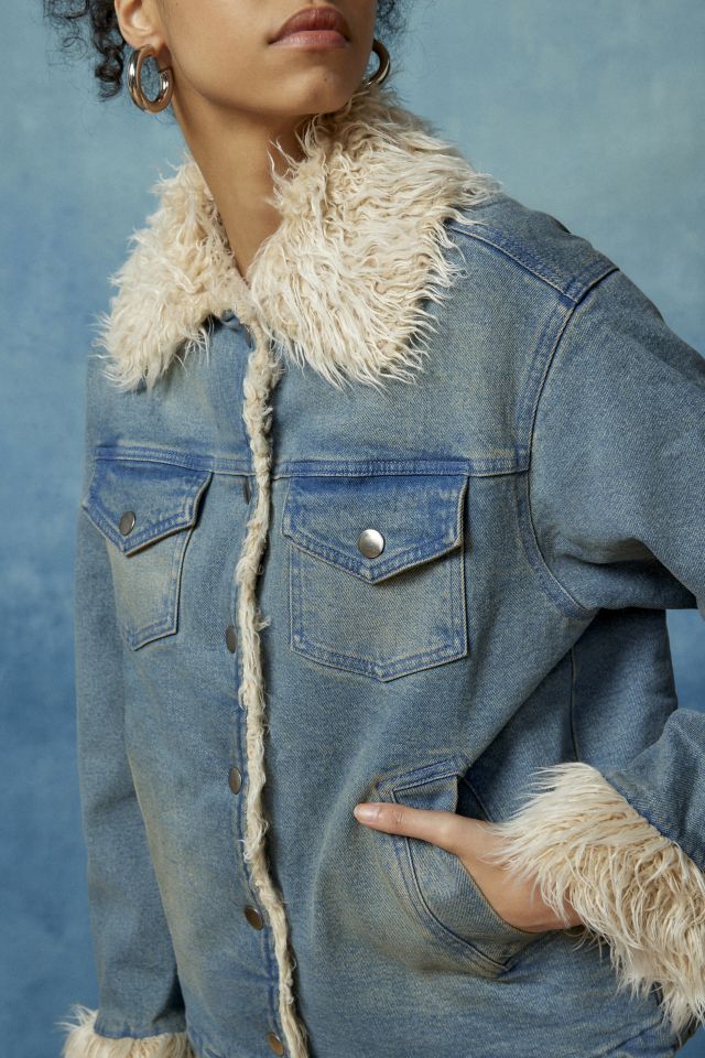 BDG Melanie Faux Fur Denim Jacket