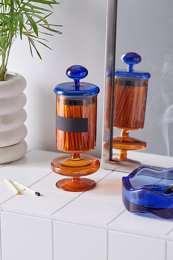 Paddywax Glass Matchstick & Holder Set In Blue At Urban Outfitters