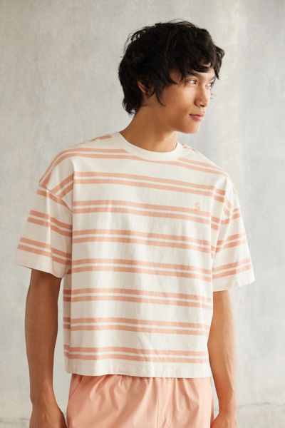 Shop Standard Cloth Foundation Tee In Coral Breton Stripe, Men's At Urban Outfitters