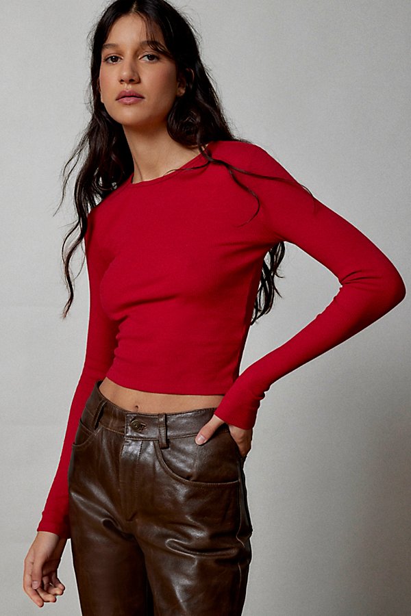 Bdg Perfect Long Sleeve Tee In Red At Urban Outfitters