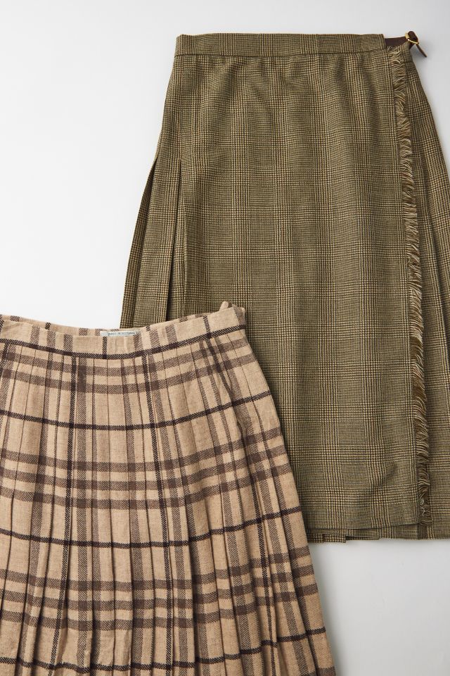 Urban Renewal Vintage Plaid Pleated Midi Skirt #1