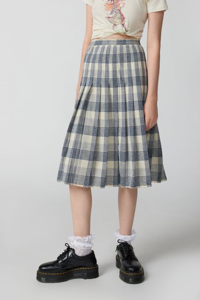 Urban Renewal Vintage Plaid Pleated Midi Skirt #4