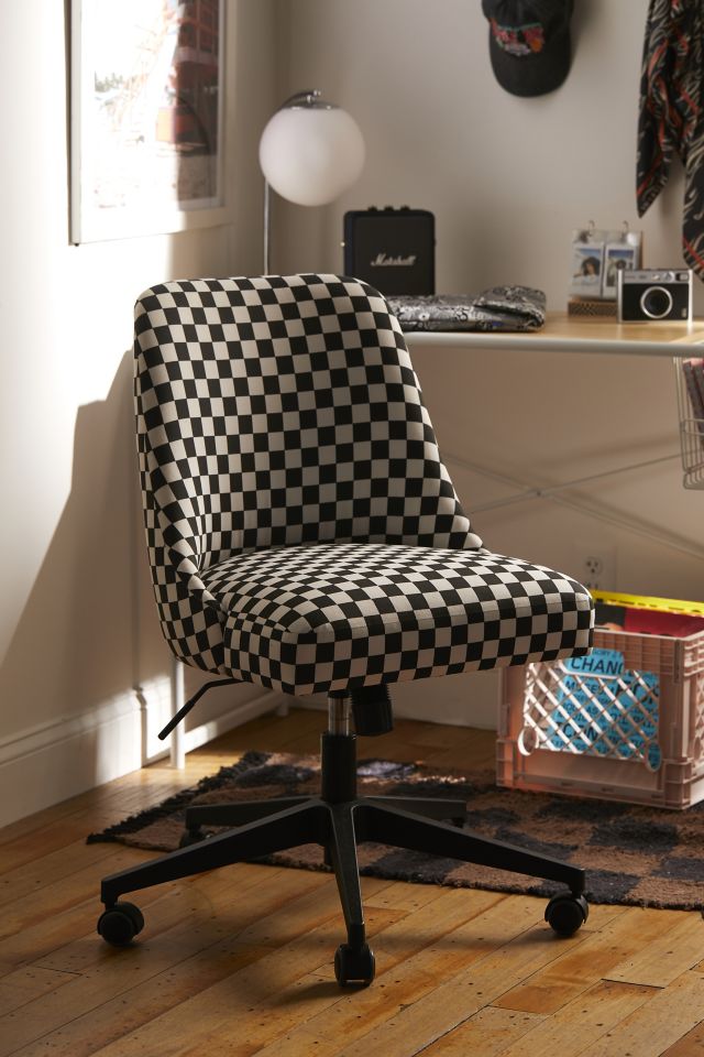 Black and discount white checkered chair