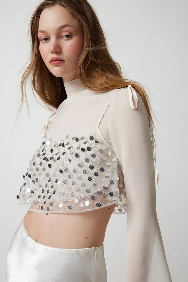 For Love & Lemons Charelle Two-Piece Sequin Top
