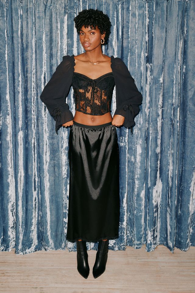 For Love & Lemons Sade Sheer Lace Corset Top #2