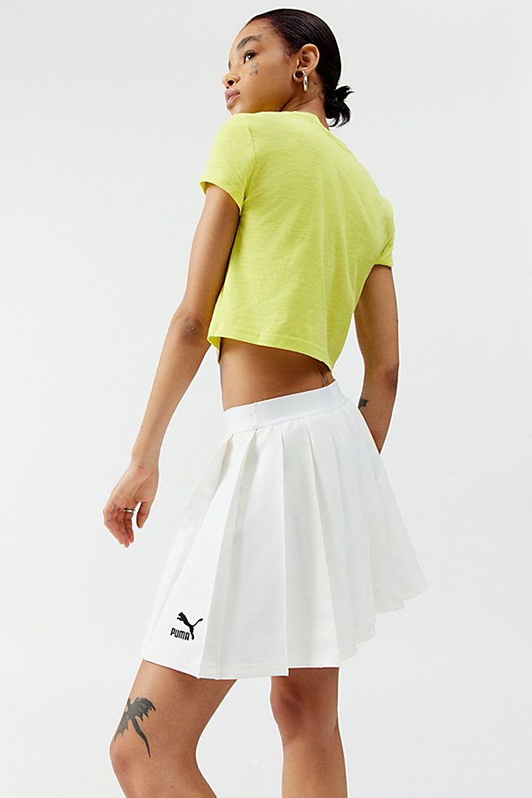 Shop Puma Classic Pleated Mini Skirt In White, Women's At Urban Outfitters