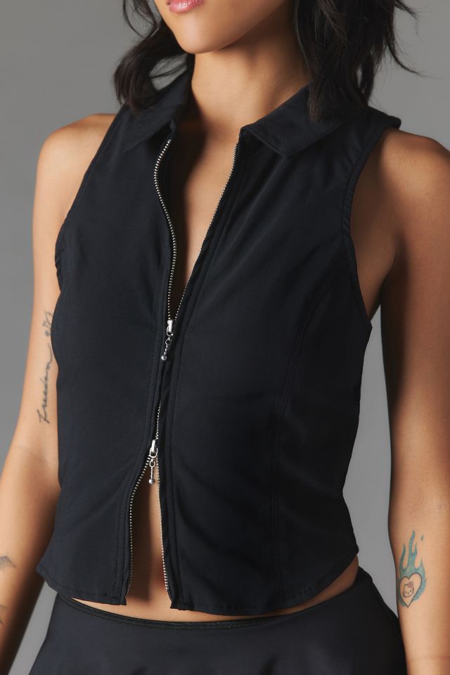 Silence + Noise Iris Collared Zip-Up Top | Urban Outfitters