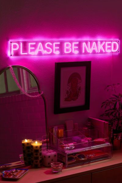 Please Be Naked Neon Sign | Urban Outfitters