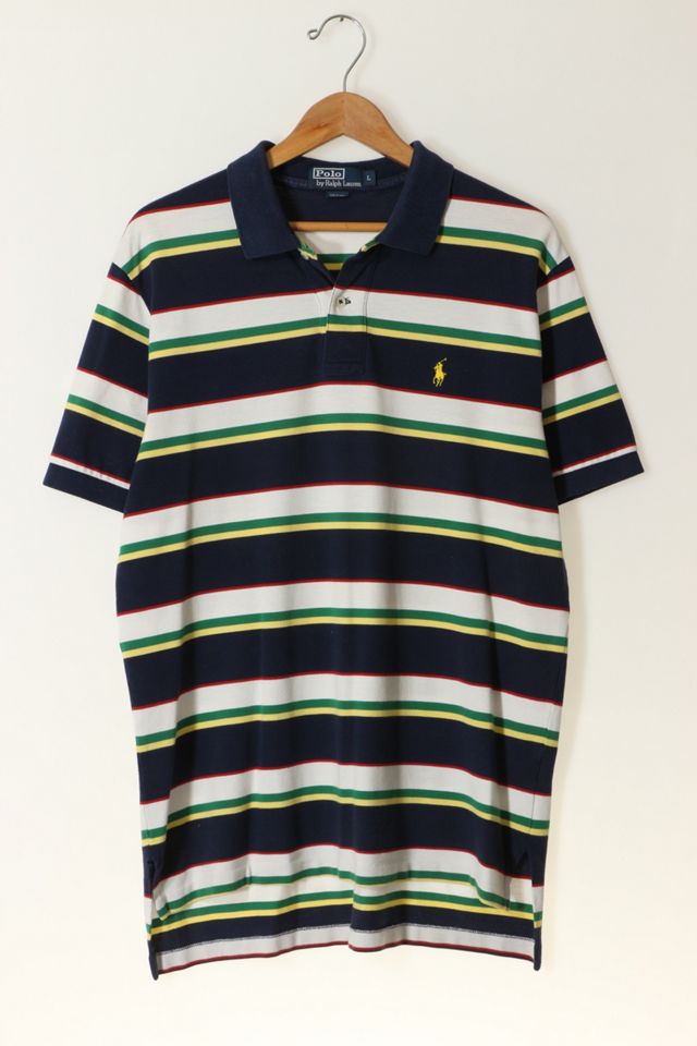Vintage Polo Ralph Lauren Awning Stripe Pique Polo Shirt | Urban Outfitters