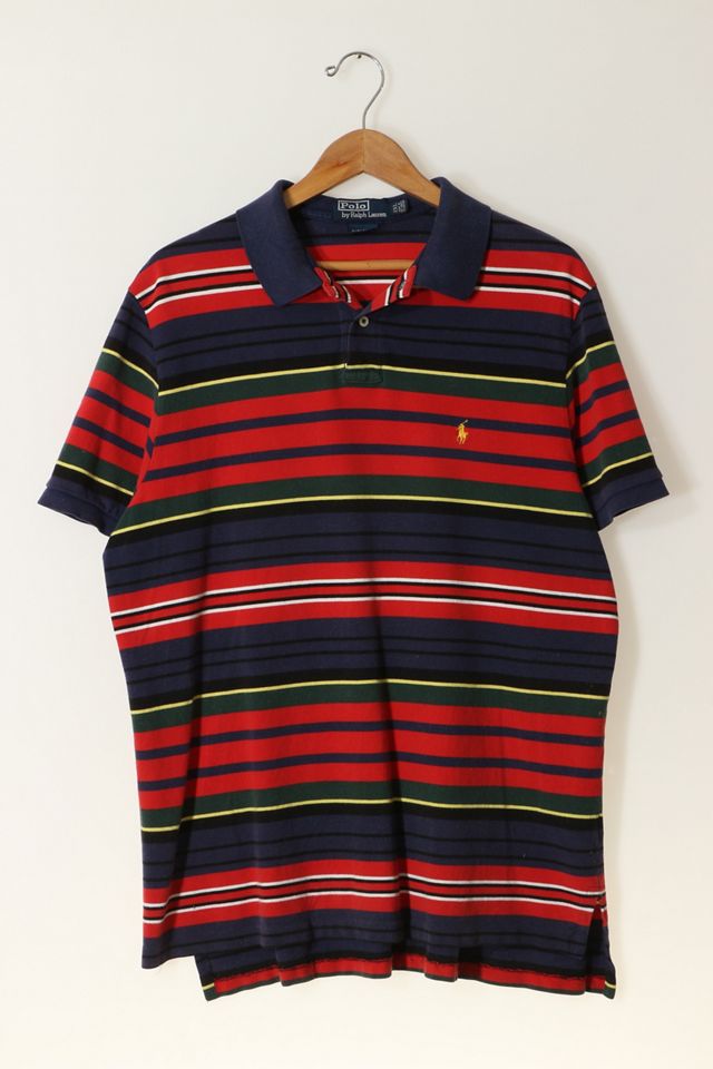 【ヴィンテージ】Polo by Ralph Lauren PHILIP34/32 Vintage Polo Ralph Lauren Multi Stripe Pique Polo Shirt | Urban