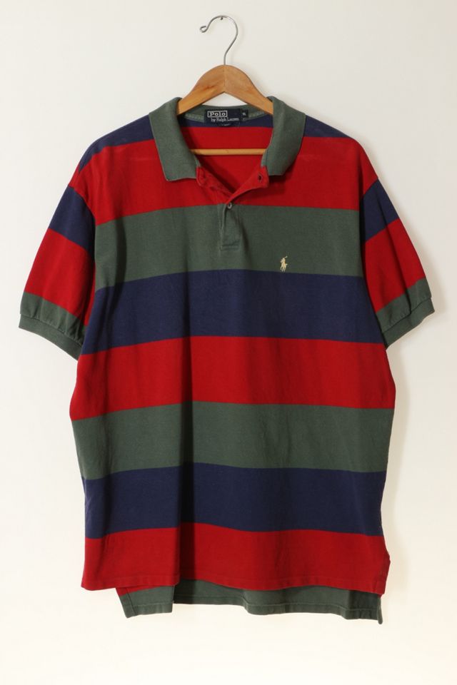 Vintage Polo Ralph Lauren Bar Stripe Pique Polo Shirt | Urban Outfitters