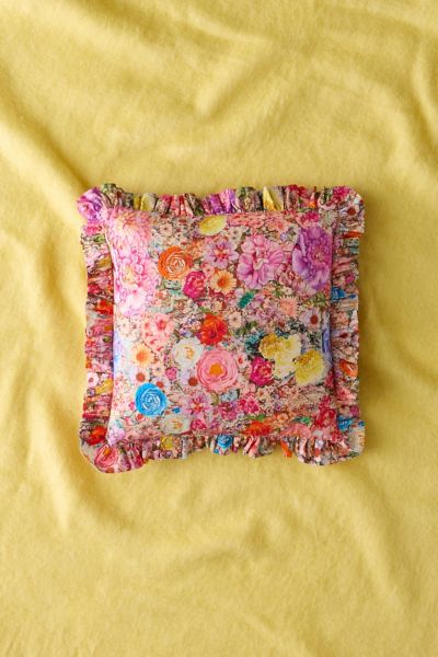 Urban Outfitters Harper Patterned Ruffle Throw Pillow In Purple At  In Pink