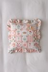 Harper Patterned Ruffle Trim Throw Pillow