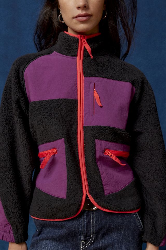 BDG Bruce Fleece Spliced Zip-Up Jacket #3