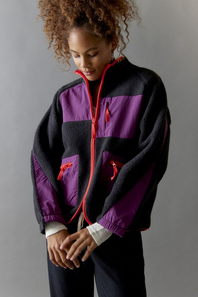 BDG Bruce Fleece Spliced Zip-Up Jacket #4