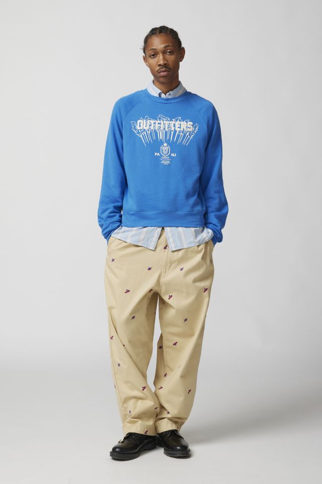 UO Justin Graphic Print Shrunken Crew Neck Sweatshirt #1