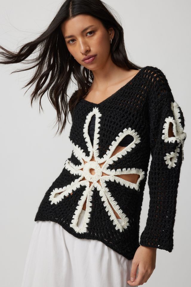 Mandinga Copo Crochet Cutout Sweater | Urban Outfitters