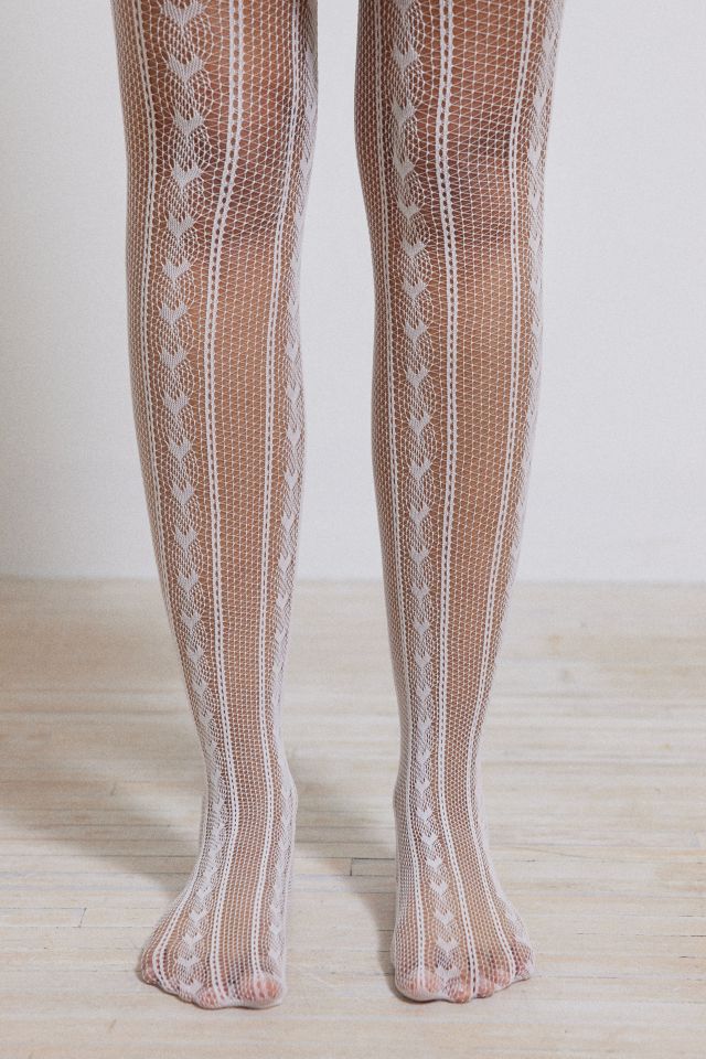 UO Heart Pointelle Tights