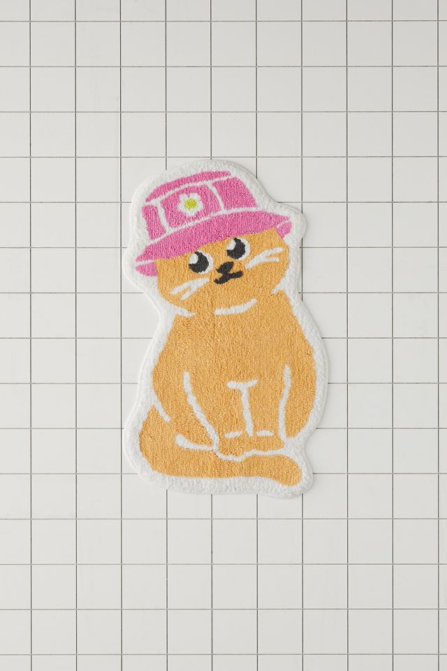 Bucket Hat Cat Bath Mat #1