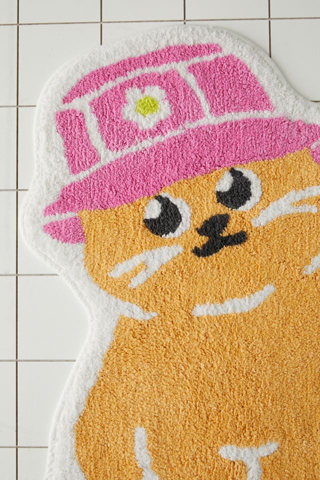 Bucket Hat Cat Bath Mat #3