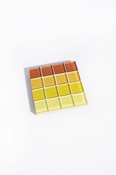 Subtle Art Studios Ombre Tile Coaster In Mellow Yellow