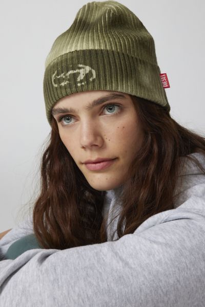 ファッション雑貨・小物その他 +DEINET+ D LOGO KNIT BEANIE IN KHAKI KDBXE4WB211 85917318_070_b