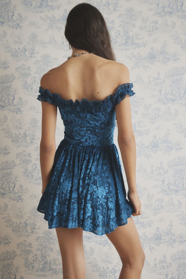 Kimchi Blue Carmen Velvet Floral Romper #4