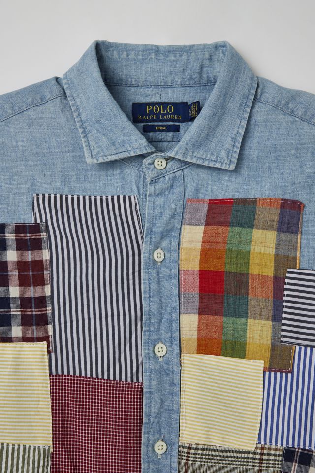 Vintage Polo Ralph Lauren Denim Patchwork Button-Down Shirt #2