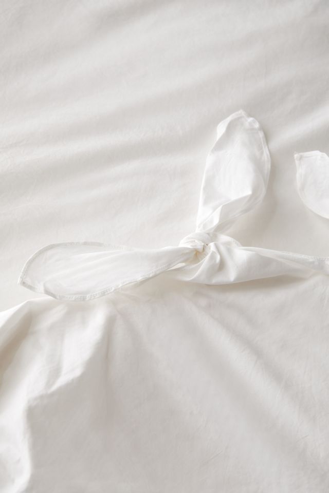 Breezy Cotton Percale Knotted Duvet Cover #4