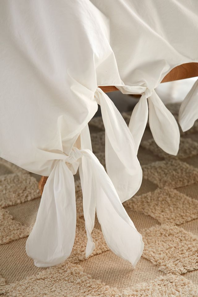Breezy Cotton Percale Knotted Duvet Cover #5