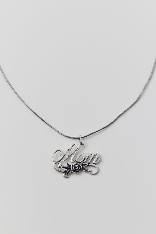 Collier Plaque Maman Argenté Années 90 #1