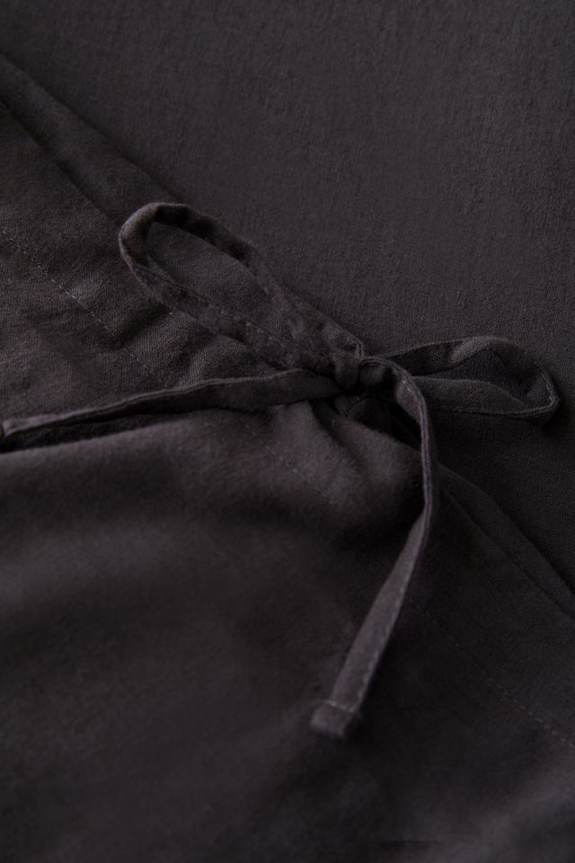 Ivory 100% Linen Duvet Cover With Bow Ties