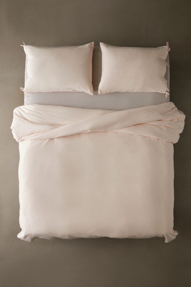 Housse de Couette en Lin Décontracté avec Nœud Papillon #1
