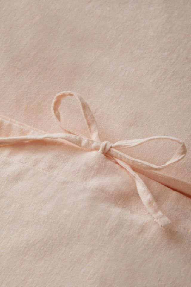 Housse de Couette en Lin Décontracté avec Nœud Papillon #4