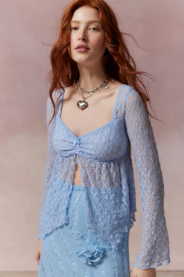 Kimchi Blue Quinn Lace Short Sleeve Top  Urban Outfitters Australia -  Clothing, Music, Home & Accessories