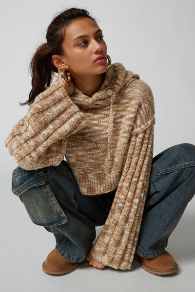 Women's Chunky Ribbed Pullover Sweater - Turtleneck Off-White Knit - View #12