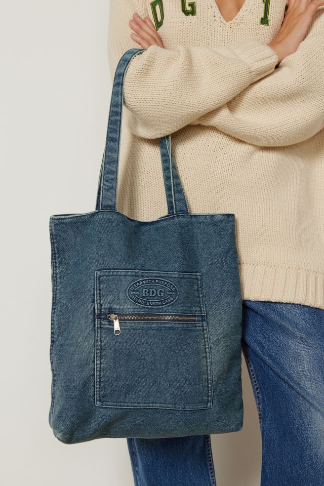 BDG Y2k Denim Tote Bag In Denim,at Urban Outfitters in Blue